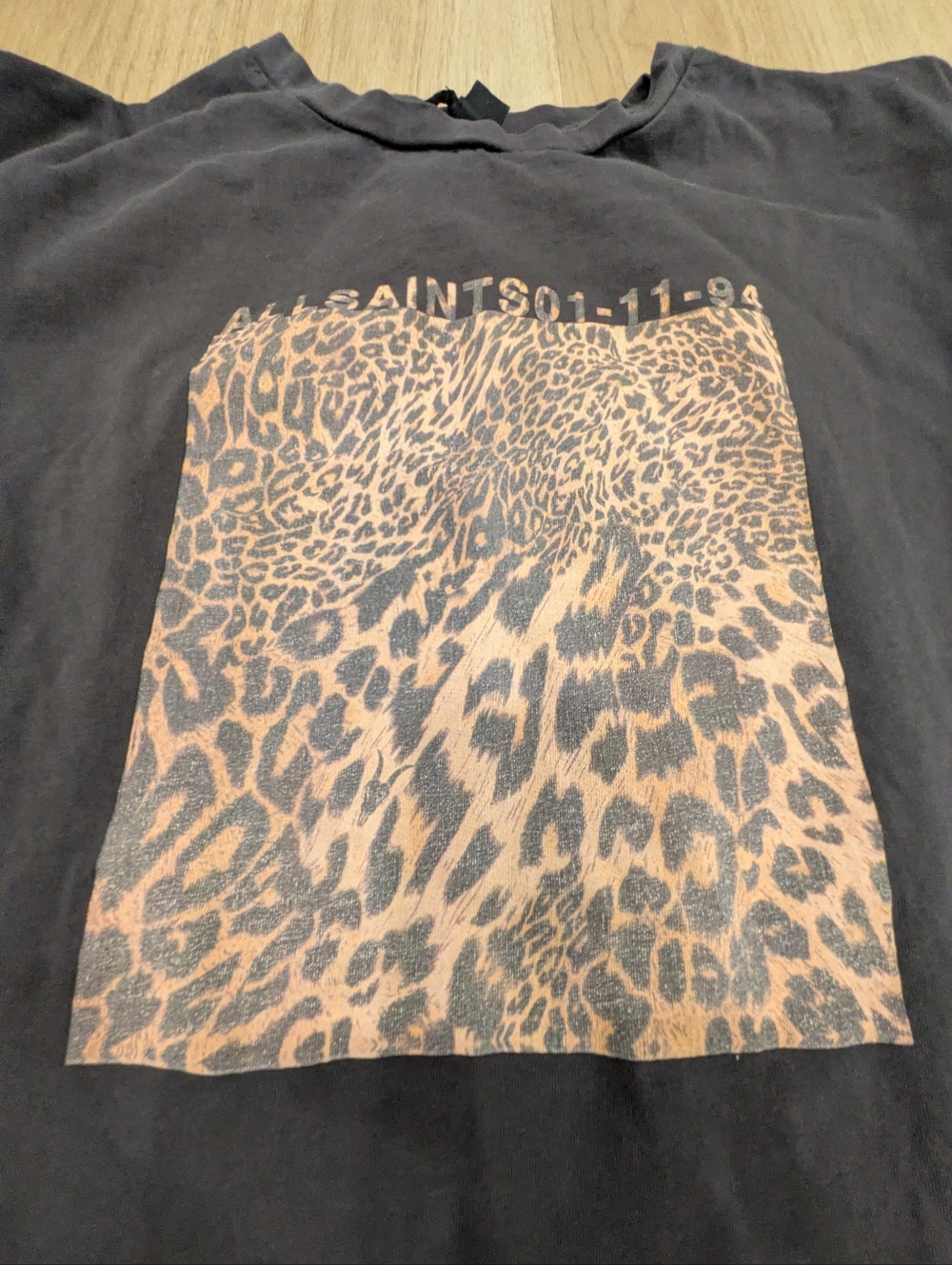 All Saints Cheetah Cuffed Sleeve Tee Size S - Picture 3 of 9
